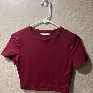 Women's Burgundy Crop Top